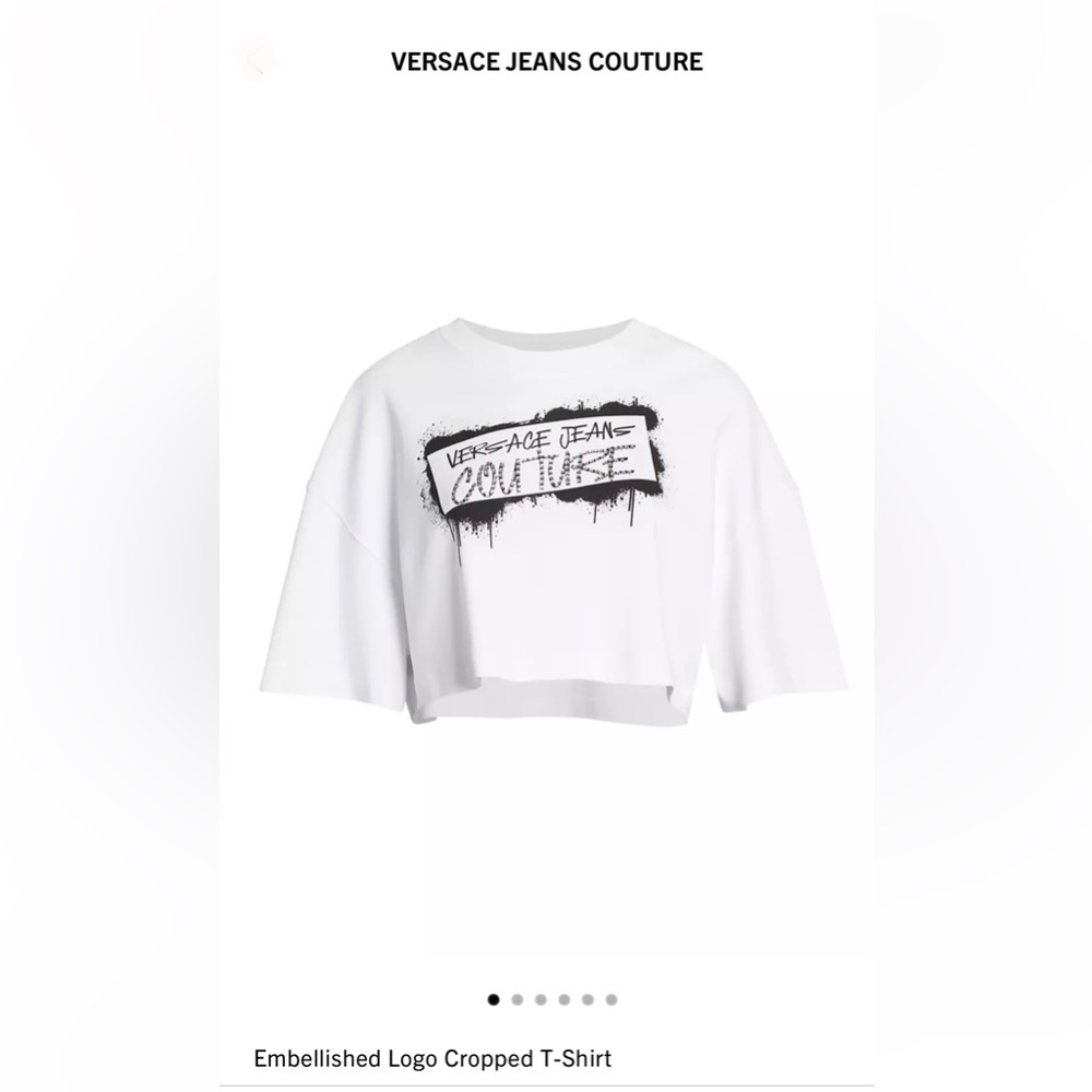 Versace Embellished logo cropped t shirt, size XS (runs big)